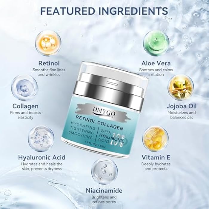 DMYGO Instant Face Lift Cream with Retinol, Collagen & Hyaluronic Acid, Neck Cream for Tightening and Firming - Anti Aging Face Moisturizer for Women & Men Reduce Wrinkle, Retinol Cream for Face, 1.7 FL OZ - Image 2