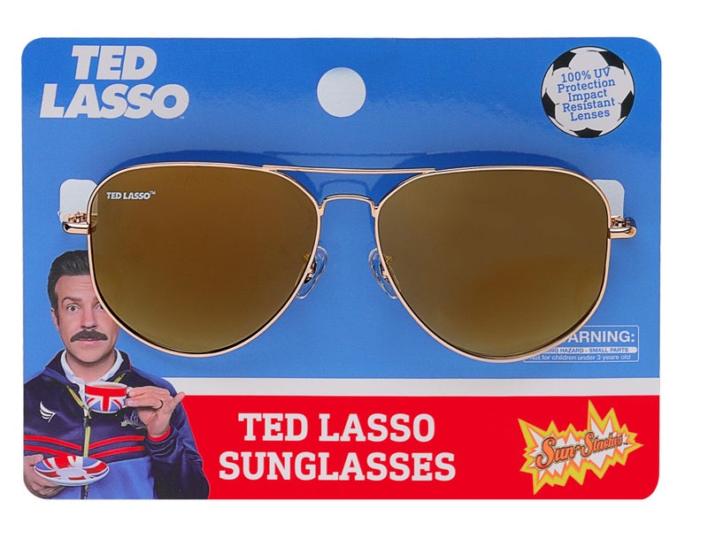 Sun-Staches Ted Lasso Gold Aviator Sunglasses Sun-Staches UV 400, One Size Fits Most - Image 3