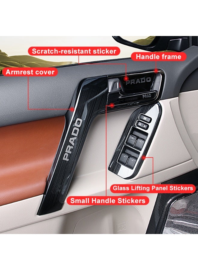 فيريكس حماية مقابض الأبواب من الستانلس ستيل لسيارة تويوتا لاند كروزر برادو 150 (2010–2024) – طقم داخلي مضاد للخدش مكون من 20 قطعة، تركيب سهل، لون أسود - Image 2