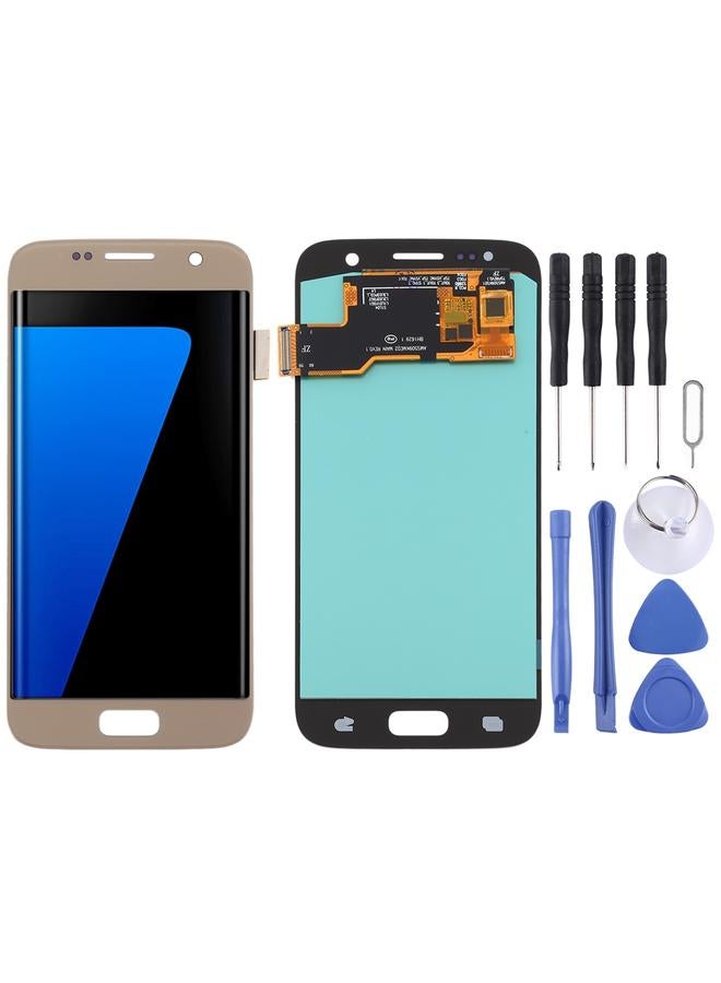 erorex Replacement OLED LCD Screen for Samsung Galaxy S7 with Digitizer Full Assembly Gold - Image 1