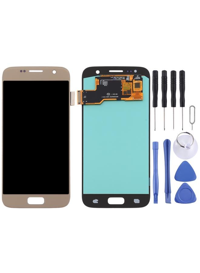 erorex Replacement OLED LCD Screen for Samsung Galaxy S7 with Digitizer Full Assembly Gold - Image 2