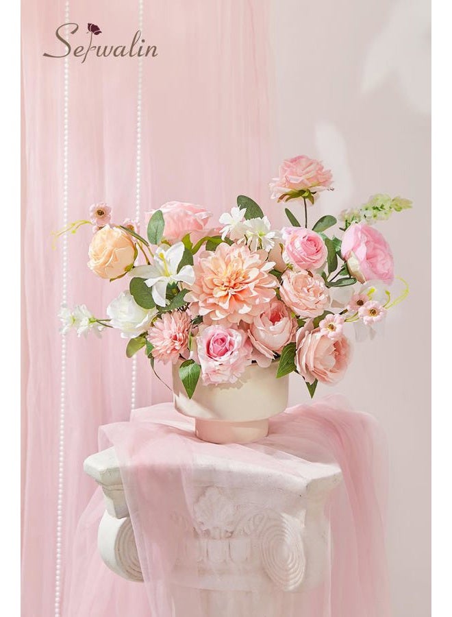 Serwalin Pink Artificial Flowers, Fake Flowers for Wedding Decoration - Image 5