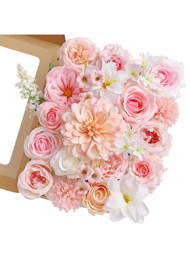 Serwalin Pink Artificial Flowers, Fake Flowers for Wedding Decoration - Image 1