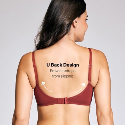 NYKD (NYB198 Cotton Lightly Padded & Non Wired T-Shirt Bra for Women | Medium Coverage Bra with Soft Detachable Straps | Ideal for All Day Comfort - Brown - Image 5