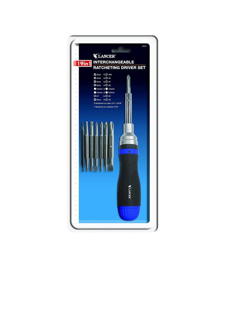 lancer Lancer Interchangeable Ratcheting Screw Driver Set - 19 in 1  - Image 1