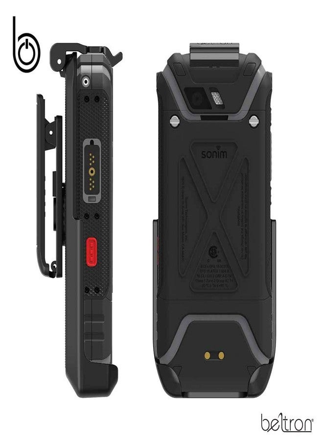 مشبك حزام BELTRON لهاتف Sonim XP5S، جراب مشبك حزام دوار شديد التحمل لهاتف Sonim XP5S XP5800 (AT&T FirstNet Sprint) تثبيت آمن ومشبك سريع الفتح (متين وموثوق وخفيف الوزن) - غير متوافق مع XP5 - Image 3