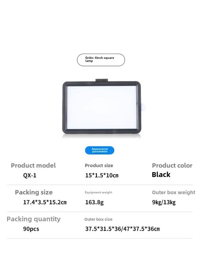 6 Inch Flat Fill Light Photography Short Video 10 Inch Light LED Live Background Light 8 Inch Square Fill Light-Specifications:8-inch Flat Lamp Pan/tilt 2-section Telescopic Tripod  - Image 3