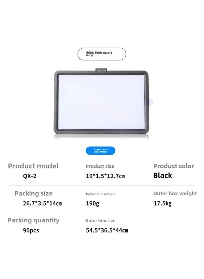 6 Inch Flat Fill Light Photography Short Video 10 Inch Light LED Live Background Light 8 Inch Square Fill Light-Specifications:8-inch Flat Lamp Pan/tilt 2-section Telescopic Tripod  - Image 4
