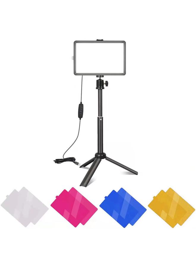 6 Inch Flat Fill Light Photography Short Video 10 Inch Light LED Live Background Light 8 Inch Square Fill Light-Specifications:8-inch Flat Lamp Pan/tilt 2-section Telescopic Tripod  - Image 1