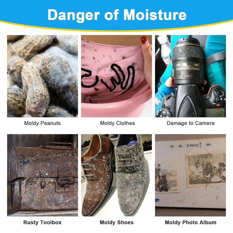 Absorbking عبوات هلام السيليكا 50 جرام 25 عبوة ماصات الرطوبة عبوات مزيل الرطوبة للتخزين آمنة للطعام مزيل الرطوبة للأطعمة والبذور وخيوط الطباعة ثلاثية الأبعاد والإلكترونيات والخزائن - Image 5