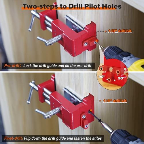 Sebupar Cabinet Clamps, Cabinet Installation Cabinetry Clamps Face Frame Clamps Tools with Two Side Screws and Alignment Plate, 2 Pack, Red - Image 5
