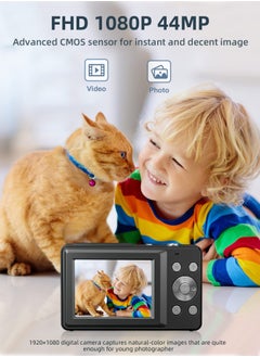 Milatech Digital Camera, FHD 1080P Kids Camera 44MP Point and Shoot Digital Cameras with 32GB SD Card, 16X Zoom, Lanyard  - Image 4