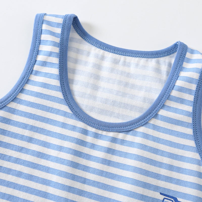 Children'S Vest Pure Cotton Lycra Thin Top Boys' Girls' Baby Children'S Wear Inner Base Vest - Image 5