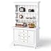 Minamzee 112 Dollhouse Cabinet Set 11Pcs Dollhouse Miniature Wooden Bookshelf with Accessories Alarm Clock Fish Tank Books Coffee Cups for Living RoomDining RoomStudy and Other Scenes - Image 4