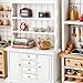 Minamzee 112 Dollhouse Cabinet Set 11Pcs Dollhouse Miniature Wooden Bookshelf with Accessories Alarm Clock Fish Tank Books Coffee Cups for Living RoomDining RoomStudy and Other Scenes - Image 2