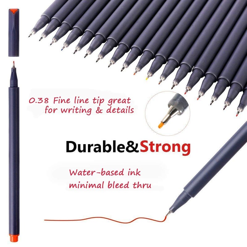 iBayam Journal Planner Pens Colored Pens Fine Point Markers Fine Tip Drawing Pens Fineliner Pen for Journaling Writing Note Taking Calendar Coloring Art Office Back to School Supplies, 24-Pack - Image 2