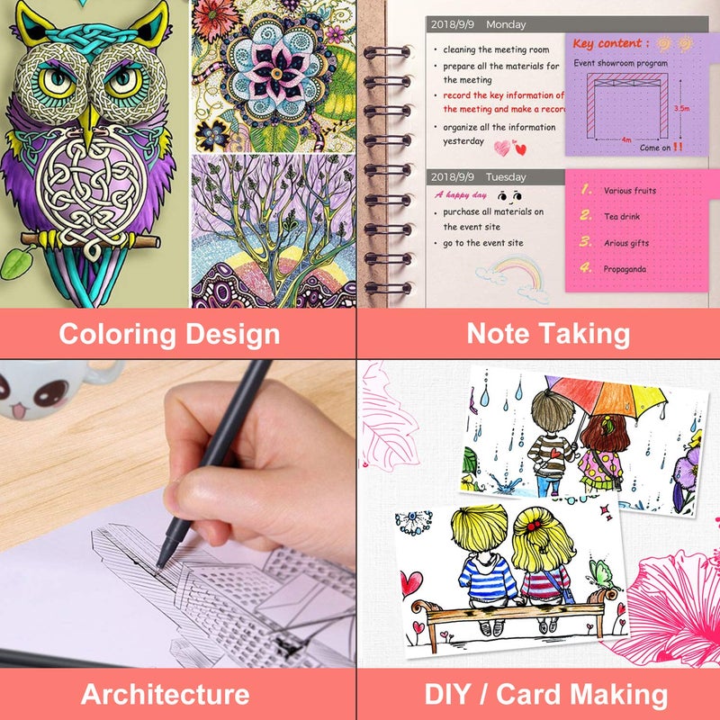 iBayam Journal Planner Pens Colored Pens Fine Point Markers Fine Tip Drawing Pens Fineliner Pen for Journaling Writing Note Taking Calendar Coloring Art Office Back to School Supplies, 24-Pack - Image 5