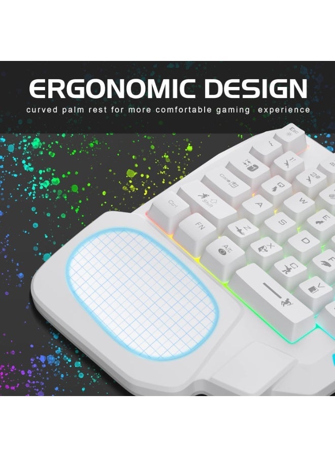BIGTHREE SK 58 One Handed Game Keyboard, RGB Mechanical 35 Keys Game Keyboard, Portable Mechanical Keypad, Ergonomic with Wrist Rest, Small Keyboards Great for FPS Games - Image 4