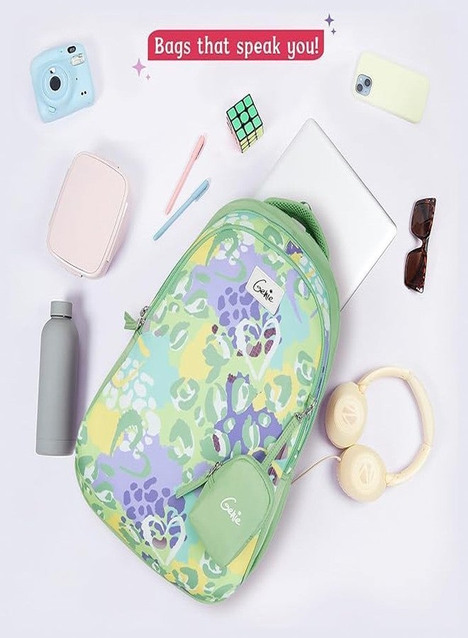 Genie Laena School Backpack for Girls |19 In-36 Ltr with Three Compartments, Side Pockets and Light Weight with Padded Shoulders |Best for Books,Stationery,Lunch Box & Essentials - Grey - Image 4