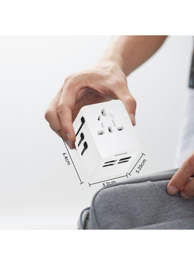 Bukela International Power Adapters,Universal Travel Adapter One International Wall Charger AC Plug Adaptor with 6A Smart Power and 3.5A USB Type-C for USA EU UK AUS（White） - Image 2