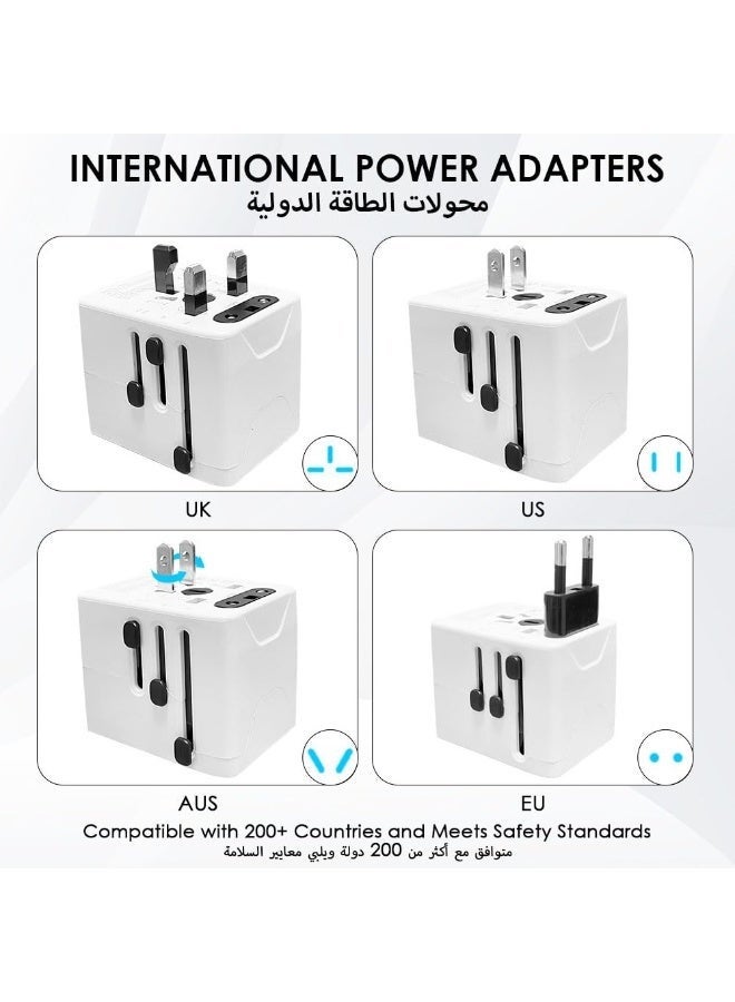 Bukela International Power Adapters,Universal Travel Adapter One International Wall Charger AC Plug Adaptor with 6A Smart Power and 3.5A USB Type-C for USA EU UK AUS（White） - Image 4