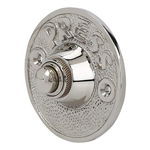 A29 Polished Nickel Doorbell Button – 2 1/2" Diameter – Classic Style Push Button in Brass with Recess Mount – Antique Finish, Wired for Standard Two-Wire Chime, Weather Resistant, DIY Installation - Image 2