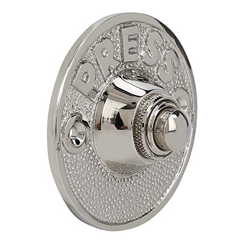 A29 Polished Nickel Doorbell Button – 2 1/2" Diameter – Classic Style Push Button in Brass with Recess Mount – Antique Finish, Wired for Standard Two-Wire Chime, Weather Resistant, DIY Installation - Image 3