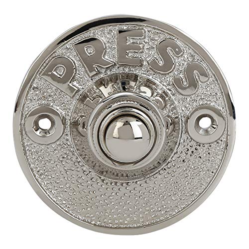 A29 Polished Nickel Doorbell Button – 2 1/2" Diameter – Classic Style Push Button in Brass with Recess Mount – Antique Finish, Wired for Standard Two-Wire Chime, Weather Resistant, DIY Installation - Image 1