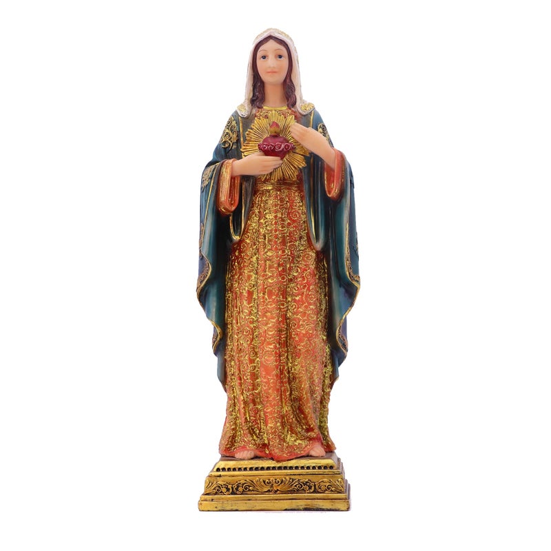 Virgin Mary Statue Sacred Heart Figure Resin Sculpture Savior Figurine Catholic Religious Home Chapel Decoration