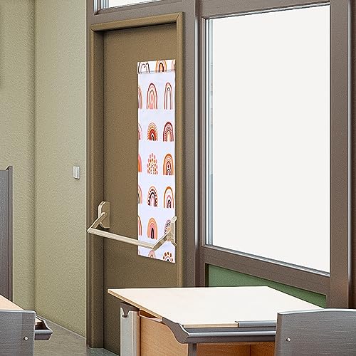 Leinuosen 2 Pcs Classroom Door Window Cover Curtains Blackout Lockdown Shades for Glass Doors Window Covering Darkening Blackout Drapes for Nursery Teacher Office Decor 8 x 36 Inches Rainbow - Image 3