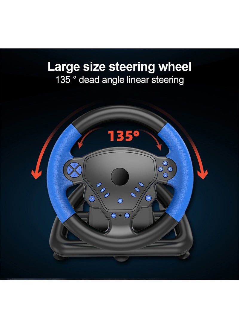 Flash Hawk - 180 Degree Gaming Steering Wheel with Pedals and Gear Lever Supports wired or Bluetooth Connection for PS4/PS3/Pc/Android/IOS - Image 1