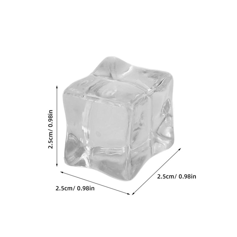20 Pcs Clear Square Fake Ice Cubes For Party Bar Photography Props Lightweight And Reusable - Image 3