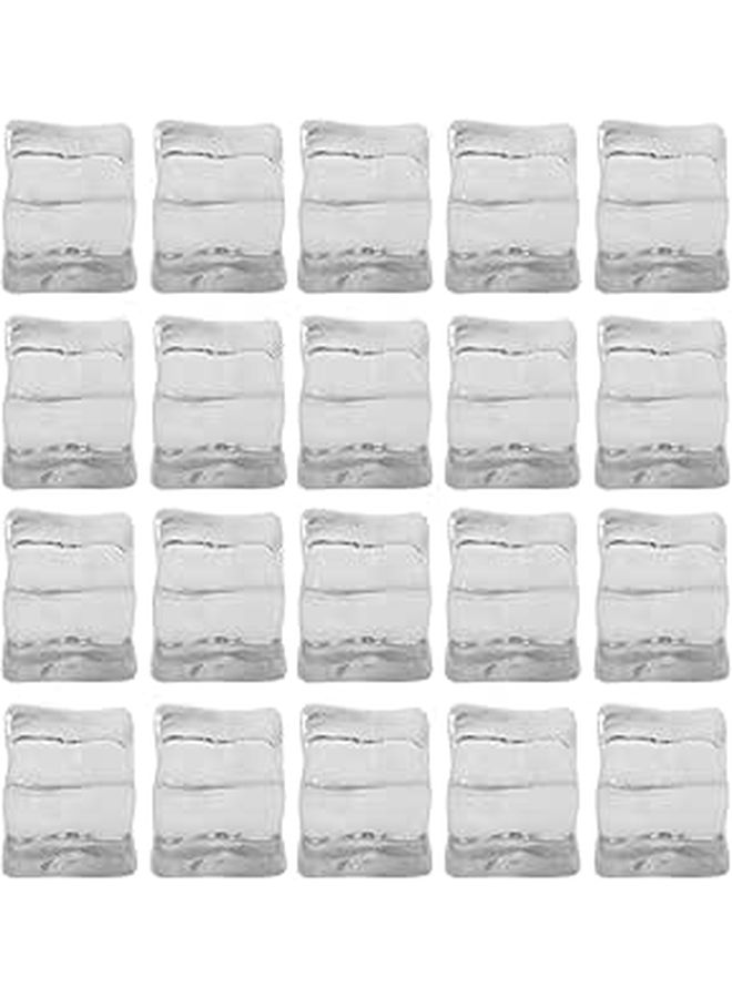 20 Pcs Clear Square Fake Ice Cubes For Party Bar Photography Props Lightweight And Reusable - Image 1