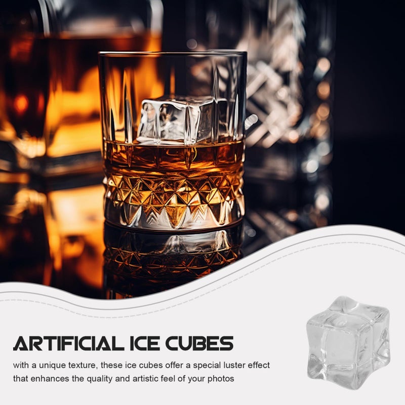 20 Pcs Clear Square Fake Ice Cubes For Party Bar Photography Props Lightweight And Reusable - Image 4