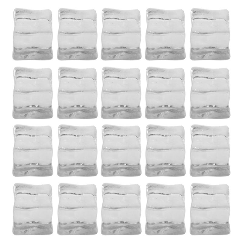 20 Pcs Clear Square Fake Ice Cubes For Party Bar Photography Props Lightweight And Reusable - Image 2