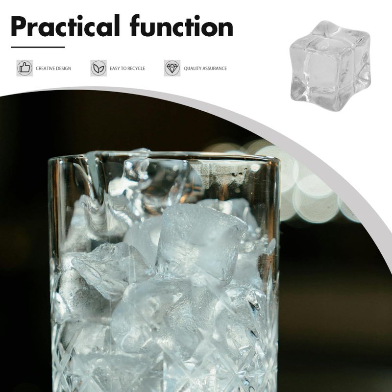 20 Pcs Clear Square Fake Ice Cubes For Party Bar Photography Props Lightweight And Reusable - Image 5