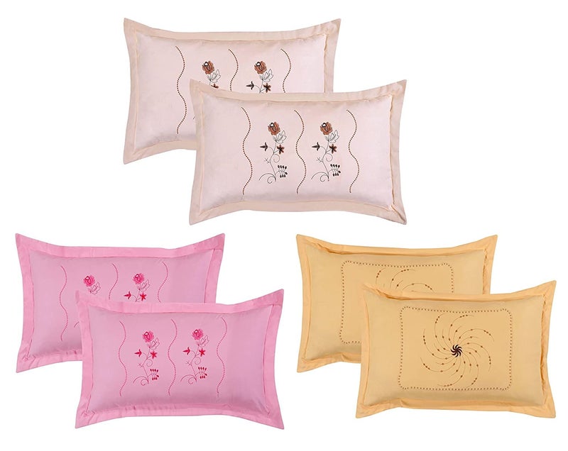 Rj Products Embroided Pillow Covers Set of 6 Piece Multi Color - Image 1