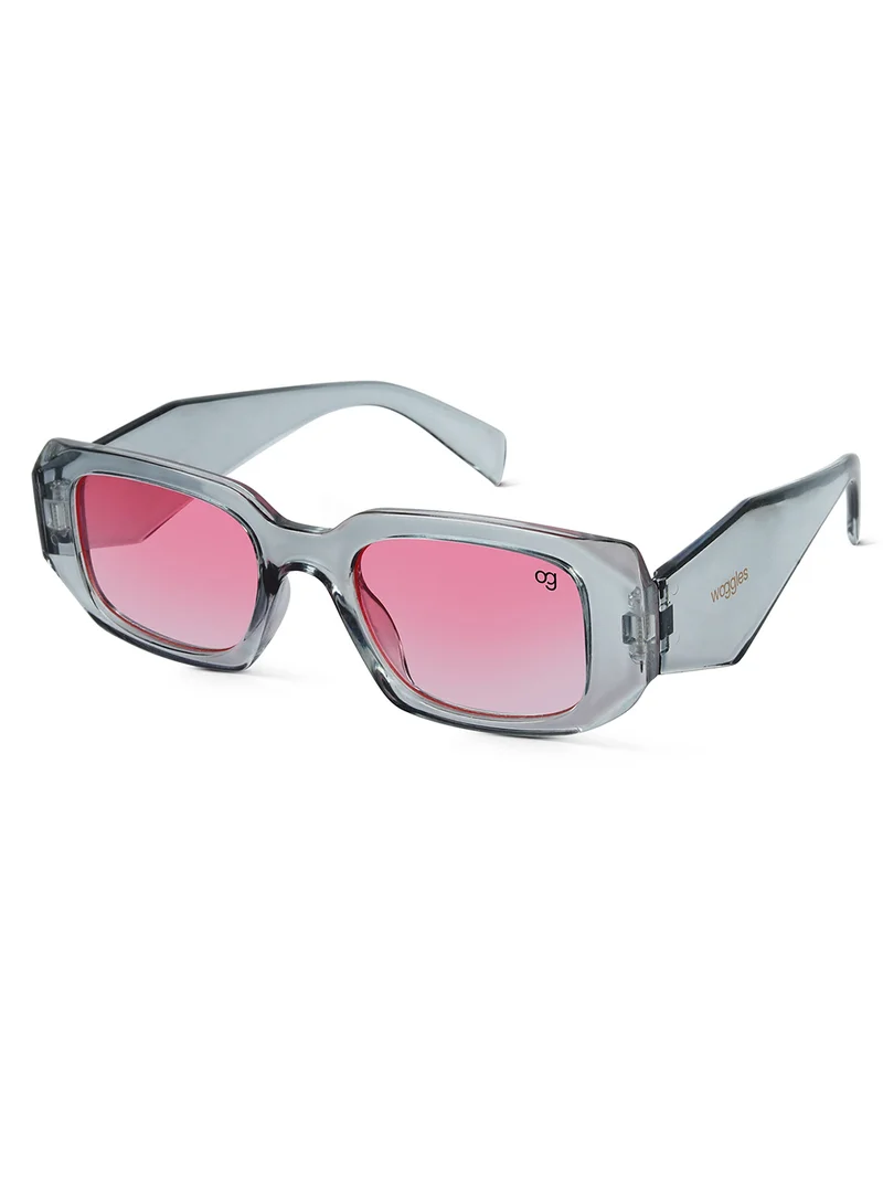 Woggles Stylish Pink Polarized Rectangle Kids Sunglasses