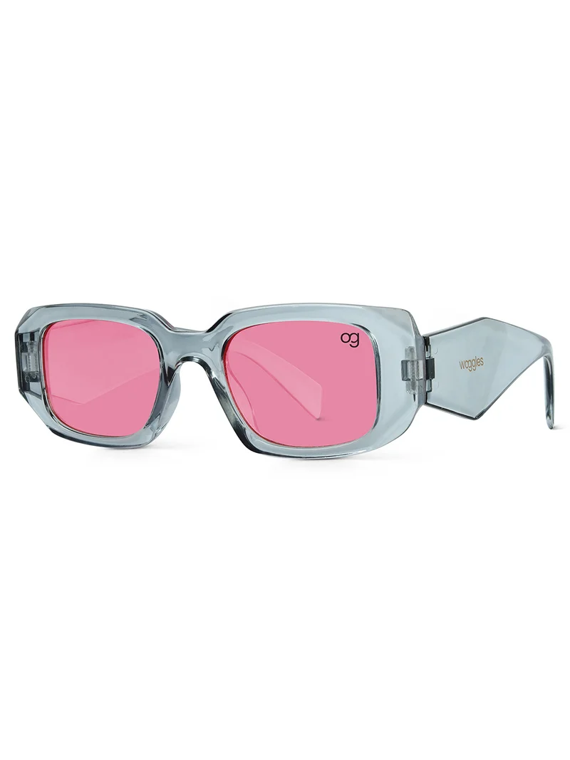 Woggles Stylish Pink Polarized Rectangle Kids Sunglasses