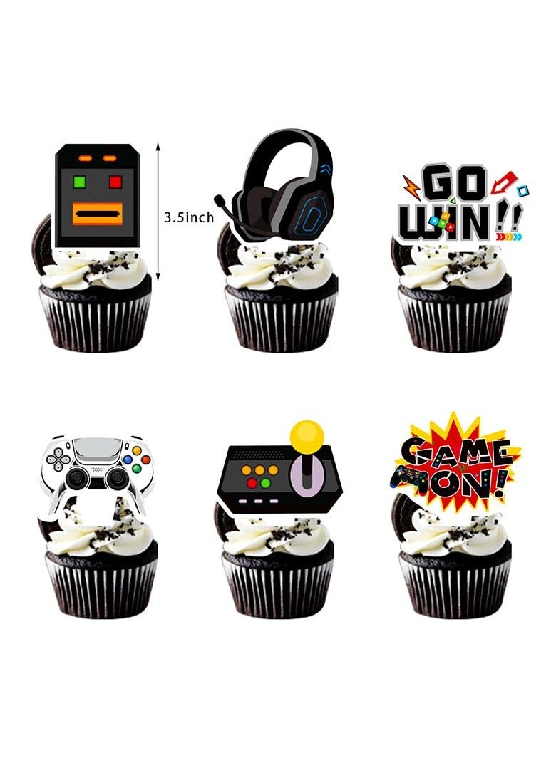 Excefore Gamepad Themed Birthday Decoration Set, Video Game Birthday Party Decorations For Boys, Gamepad Theme Party Supplies with Banner, Balloons, Cake Toppers - Image 5
