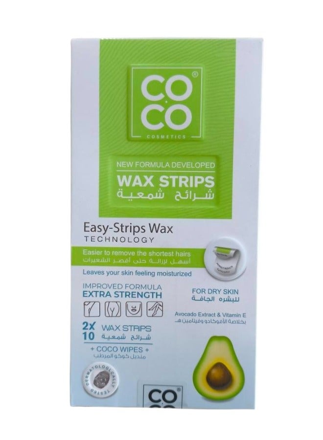 كوكو شرائح إزالة الشعرمن كوكو واكس بخلاصة الافوكادو وفيتامين سي للبشرة الجافة - Image 1