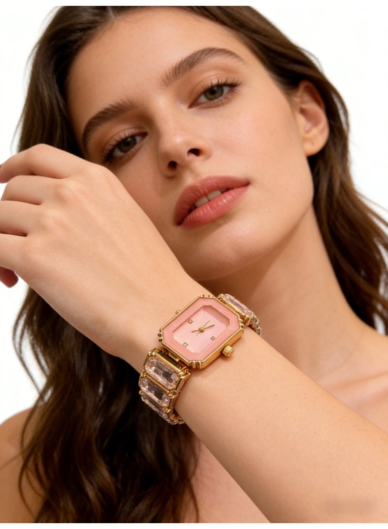 سواروفسكي Swarovski Millenia Octagon Crystal Watch - Pink Gold-Tone Ladies' Quartz Wristwatch (Model: 5630837) - Image 3