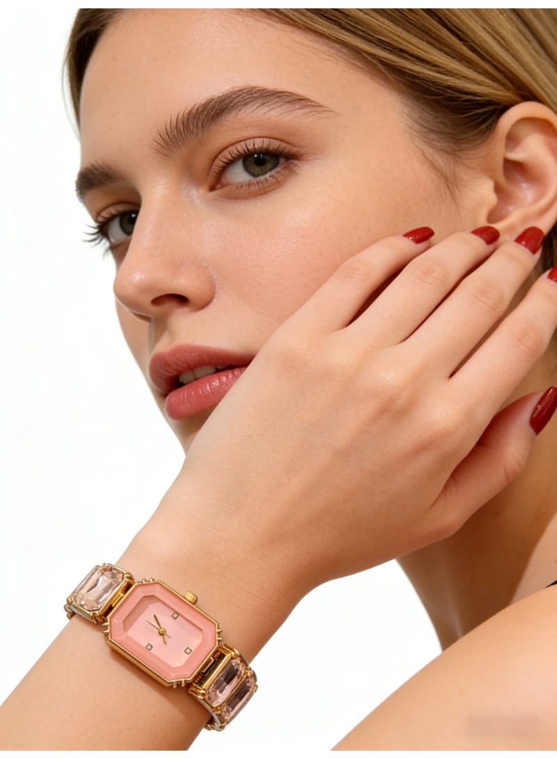 سواروفسكي Swarovski Millenia Octagon Crystal Watch - Pink Gold-Tone Ladies' Quartz Wristwatch (Model: 5630837) - Image 2