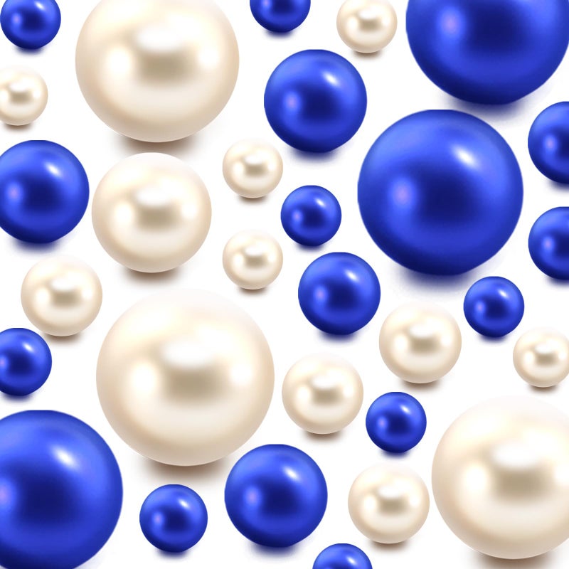 200 Pieces Floating NO Hole Pearls for VasesWhiteRoyalBlue Floating Beads for CenterpiecesFloatings CandlesMakeup Brush BeadsArtificial Fake PearlHome Weddings Table Centerpieces Party Decor