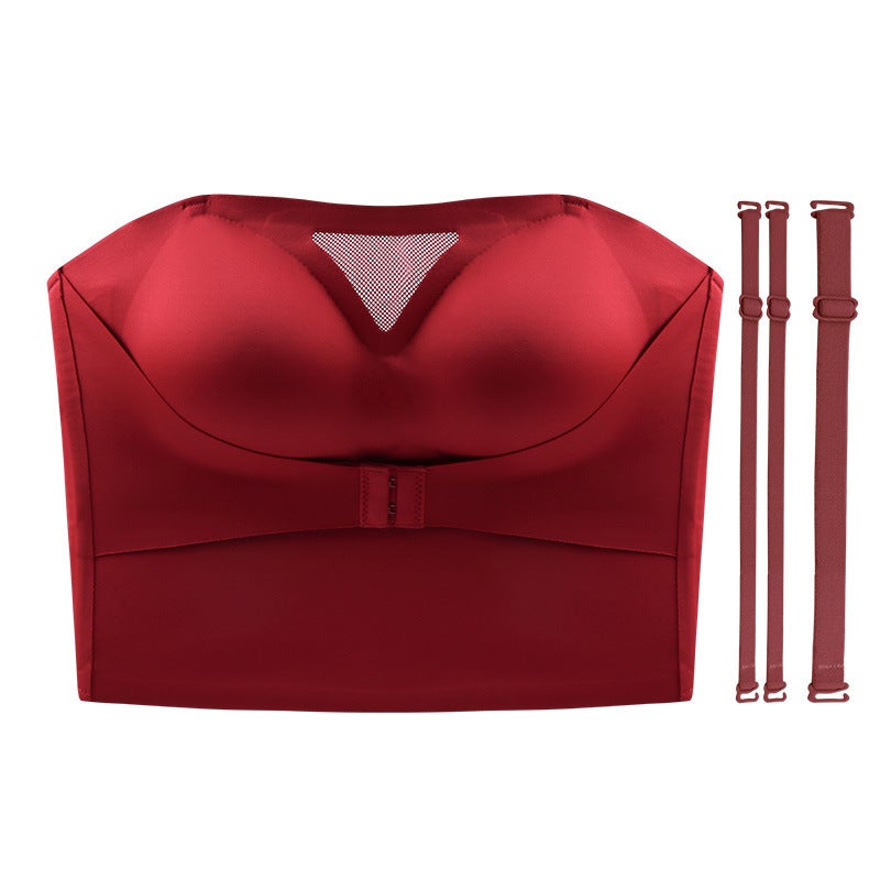 Seamless Strapless Bridal Red Bra Red - Image 1
