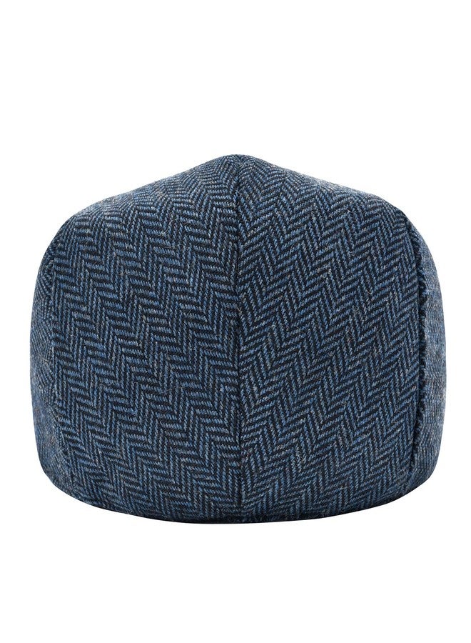 STARANCE Men Hat Wool Blend Newsboy Ivy Tweed Flat Cap (Herringbone Navy, 7 1/4) - Image 5