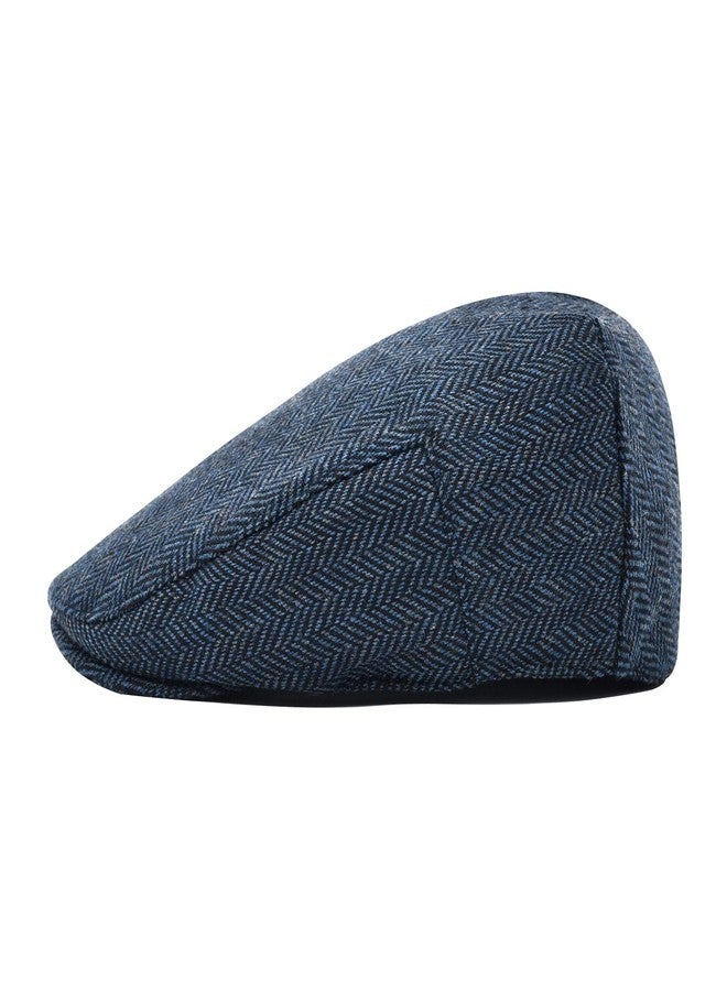 STARANCE Men Hat Wool Blend Newsboy Ivy Tweed Flat Cap (Herringbone Navy, 7 1/4) - Image 3