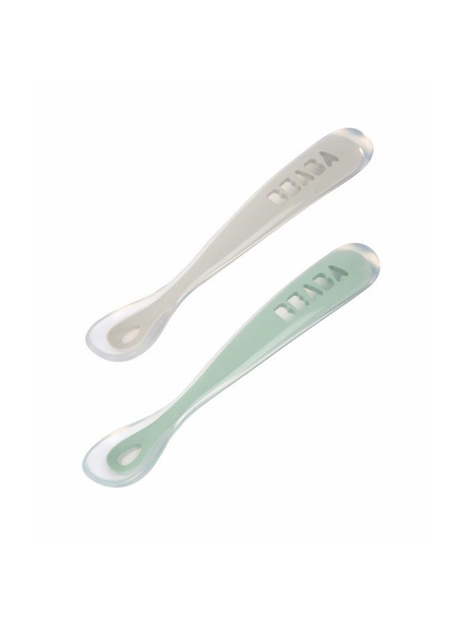 BEABA Baby'S First Foods Spoon Set With Travel Case, Original Silicone Baby Spoons, Baby Essentials, Baby Spoons, Travel Set, Baby Gifts, Sage + Cloud - Image 2