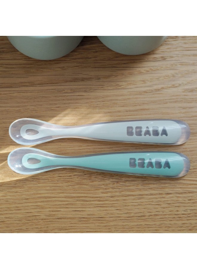 BEABA Baby'S First Foods Spoon Set With Travel Case, Original Silicone Baby Spoons, Baby Essentials, Baby Spoons, Travel Set, Baby Gifts, Sage + Cloud - Image 3