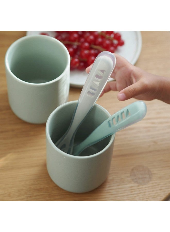 BEABA Baby'S First Foods Spoon Set With Travel Case, Original Silicone Baby Spoons, Baby Essentials, Baby Spoons, Travel Set, Baby Gifts, Sage + Cloud - Image 4